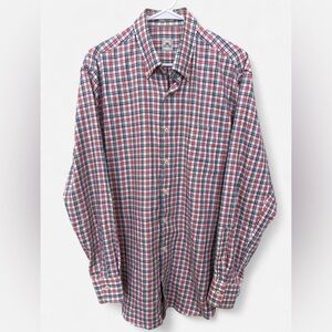 Peter Millar Plaid Button Up Shirt Large Cotton Casual Semi Formal Multicolor